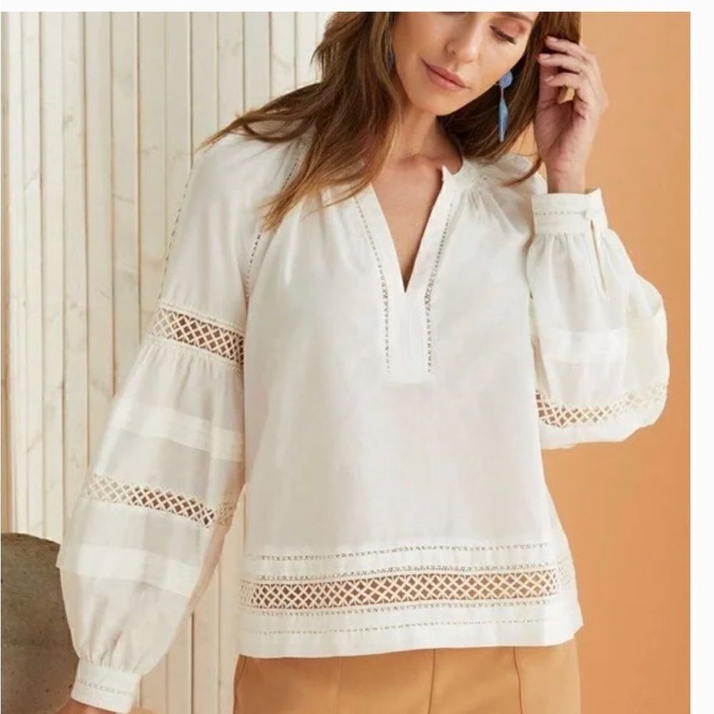 Marie Oliver Ivory Boho Blouse S